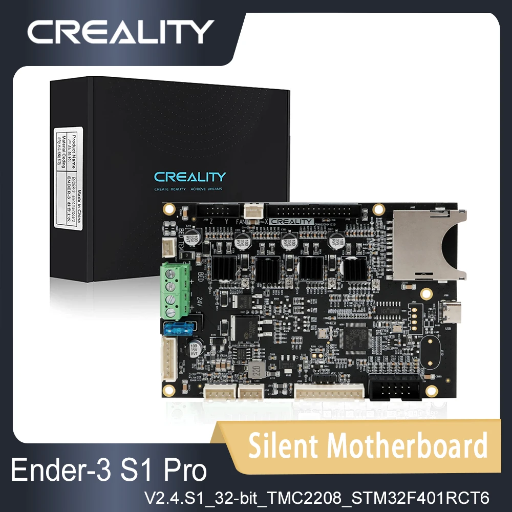 

Creality Ender-3 S1 Pro Silent Mainboard Kit 32 Bit V2.4.S1 3D Printer Parts Upgraded High Performance TMC2208 STM32F401RCT6