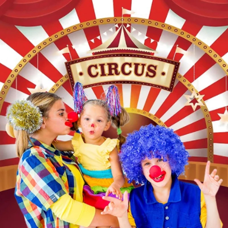 Telón de fondo de circo para fotografía, fiesta de cumpleaños, Baby Shower, globo, elefante, circo, Carnaval, retrato para niños