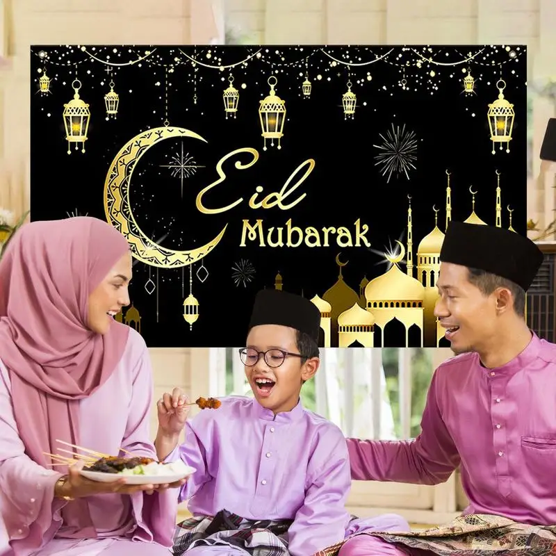 Decoración de pared Eid, 70,8x43,3 pulgadas, pancarta grande de fondo Eid, cartel de pared para Festival, decoración de pared Happy Eid, fotografía decorativa
