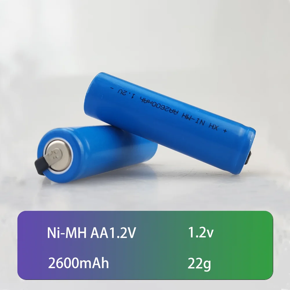 AA 1.2V-D 2600mAh NI-MH 충전식 배터리, MP3 RC 장난감에 적합, LED 손전등 등, 베이프 블루 휴대용