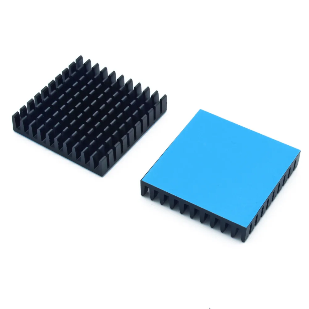 40x40x8mm 10pcs Aluminum Heatsink Black Heat sink Radiator for Electronic IC Chip MOS Cooling With Thermal Conductive Tape