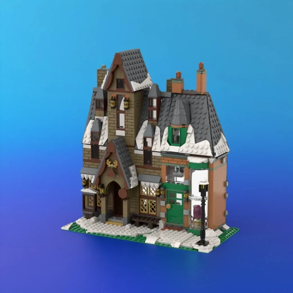 

877 шт. MOC Harry Hogsmeade Village Enhanced Gabled Hamlet DIY Модель Строительные Блоки Игрушки На День Рождения Подарок