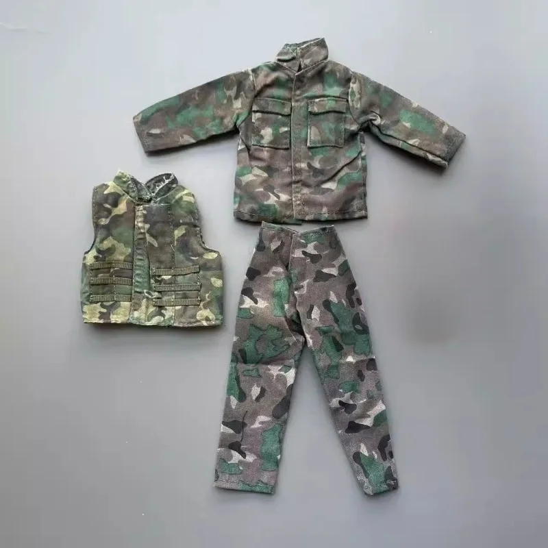 

1/6 Scale Toys Special Forces Camouflage Uniform Vest Tops Pants Set Model for 12'' Action Figures Body Dolls Decor