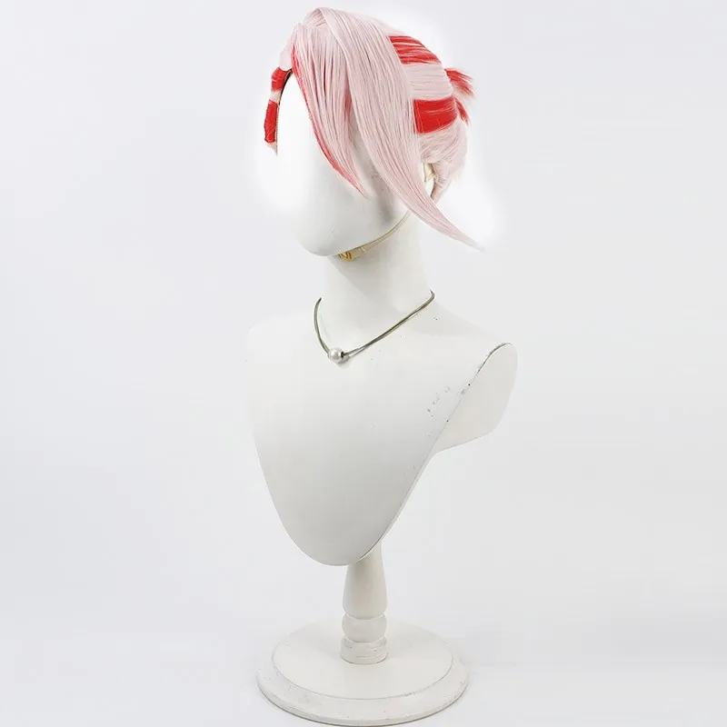 Synthetic Hair Karna Cosplay Wigs Game Fate FGO Karna Halloween Short Straight White Mixed Red Cos Wig Heat Resistant