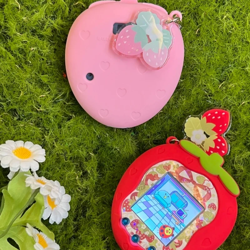 جديد Tamagotchi Uni حافظة واقية غطاء سيليكون لينة الأصلي الإبداعية لطيف فتاة مكافحة سقوط الكرتون الربيع الفراولة