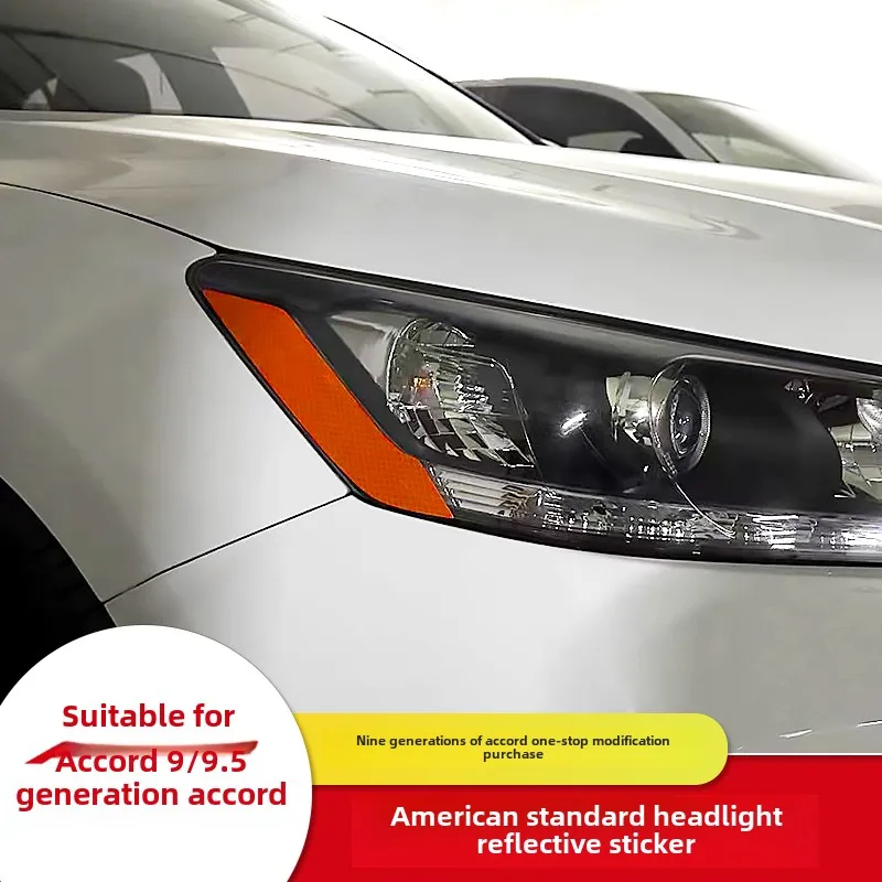 

For Honda 2014-2017 8th Gen Accord Car Headlight Sticker Decoration 2pcs/Set Reflective Car Stickers Clearance Lamp