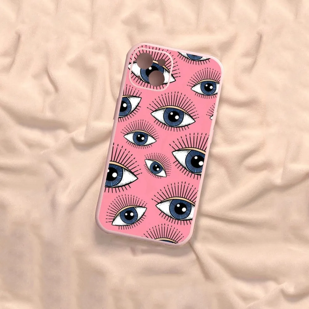 Hot Ferragnies Eyes Chiara Phone Case For iPhone 14 13 12 11 Pro Max XS Max X XR 7 8 Plus Mini Pink TPU material