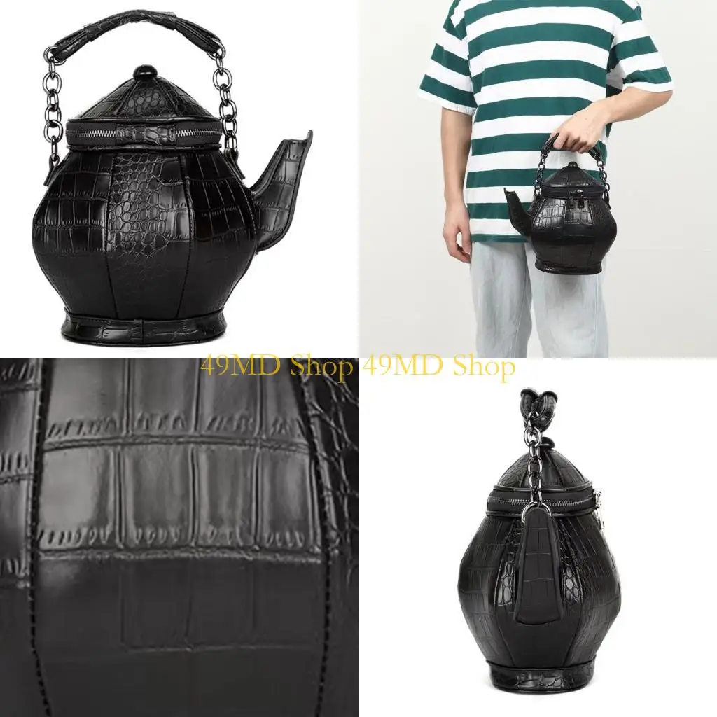 

49MD Teapot Shaped Handbag for Women Tote Bag Lady Purse Fashion Halloween Party Bags