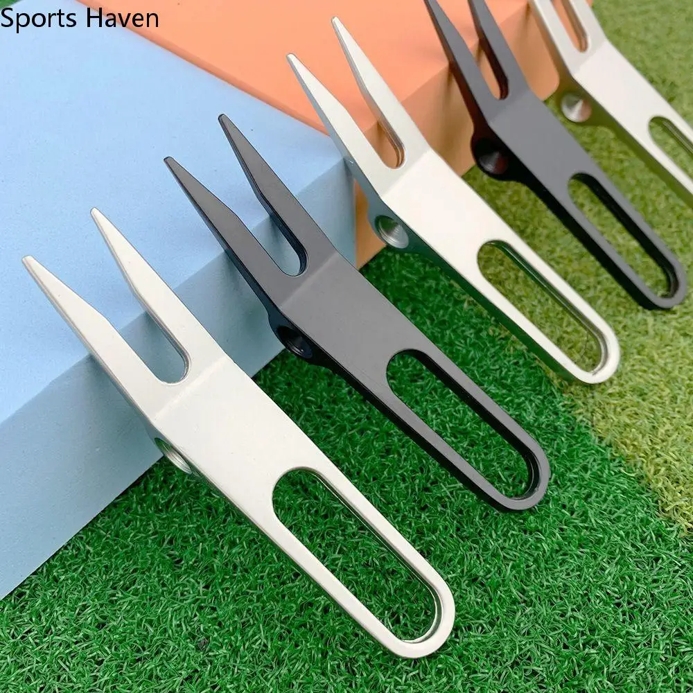 

Foldable Three Pores Golf Pitchfork Golf Divot Pitch Repairer Tool Golf Accessories