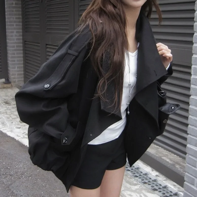 Autumn Winter Fashion Commute Women's Turtleneck Coat Y2K Hip-hop Retro Harajuku Cool Jacket Casual Fashion Versatile Women Tops