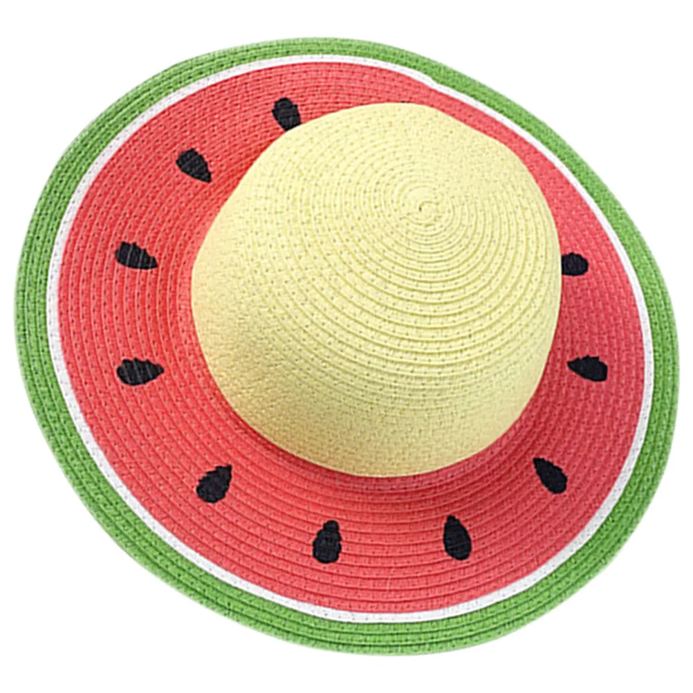 

Watermelon Hat Girls Kids Sun Cap Lightweight Breathable Foldable Straw Bucket Hats Summer Gardening Fishing Camping Party