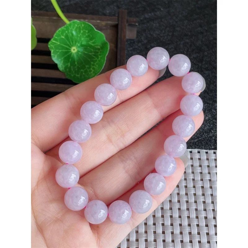 

Myanmar Natural a Jade Bracelet Bead Ice-like Violet round Beads 19 Pieces 30.57G