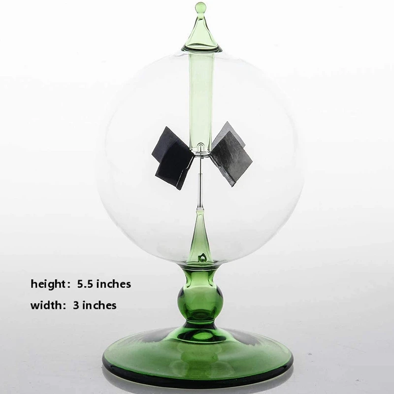 Green Solar Power Radiometer Crookes Solar Energy Spinning Vanes Windmill Gift Home Desk Decoration