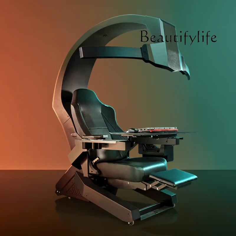 Cabina de ordenador para deportes electrónicos, Internet cafetería sedentaria y cómoda de gravedad cero, mesa y silla cabina de juegos integrada