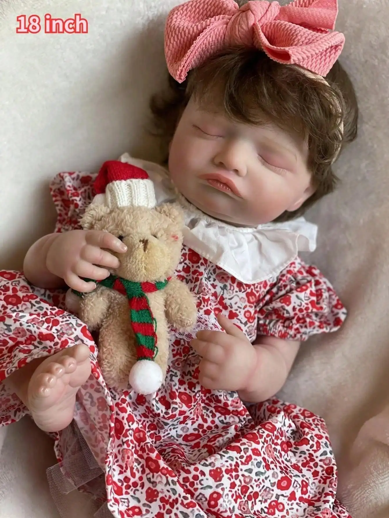 Saskia 18 pouces réaliste Rosalie 45 cm corps complet Silicone vinyle Reborn poupée peint fille avec des cheveux enracinés imperméable nouveau-né jouet