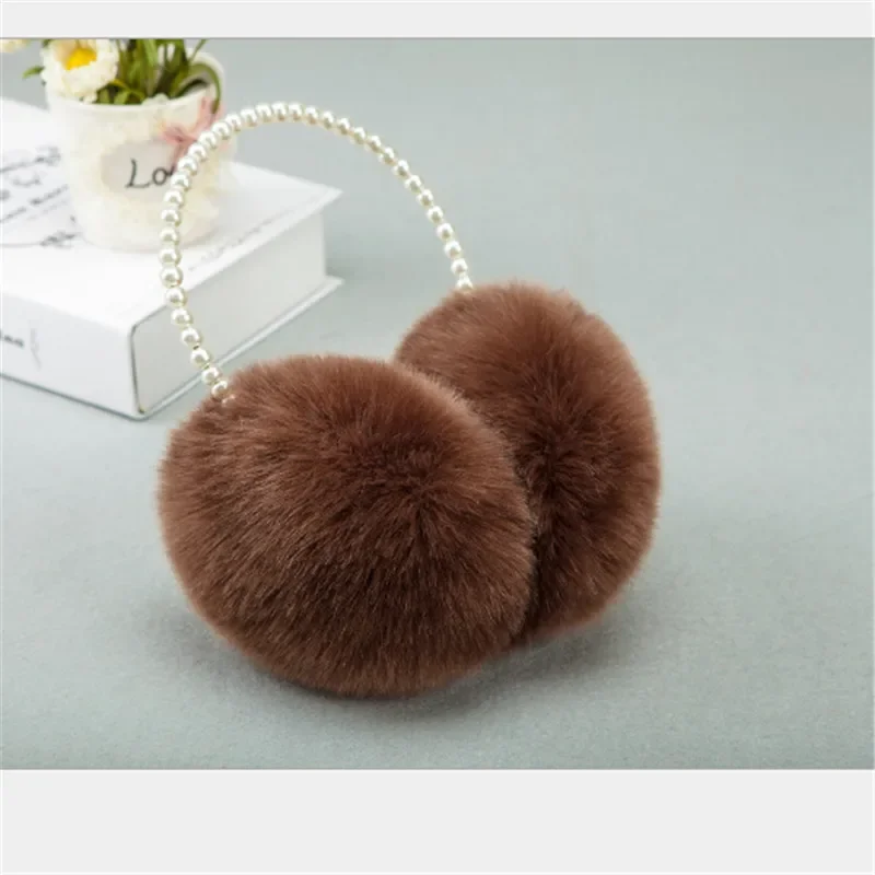 1Pc Pearl Earmuffs Cute Girls Autumn and Winter To Keep Warm Comfortable Unisex Warmers Imitation Plush Ear Muff Fluffy Earmuffs