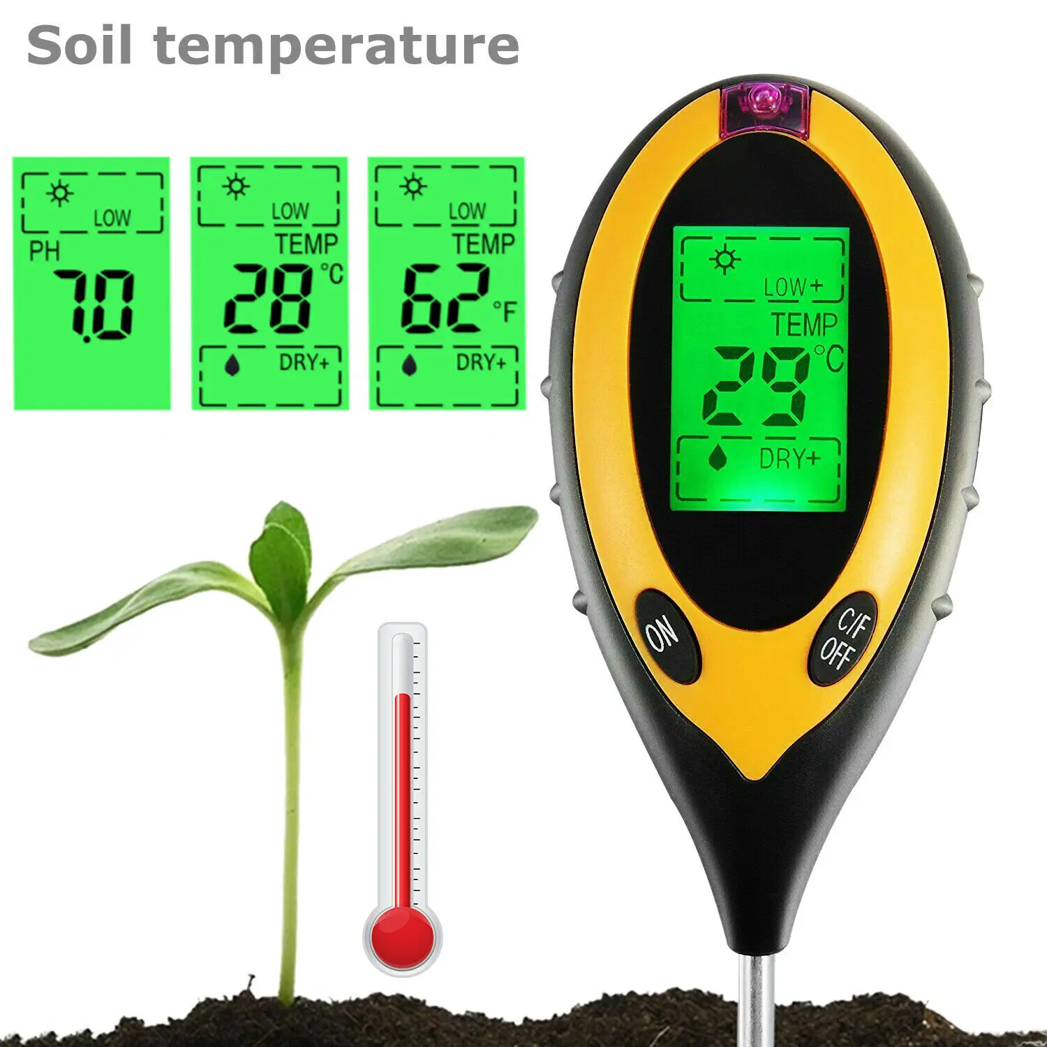 Factory Price Portable 3 in 1 Soil Tester Humidity Moisture PH Soil Meter Soil PH Meter Tester