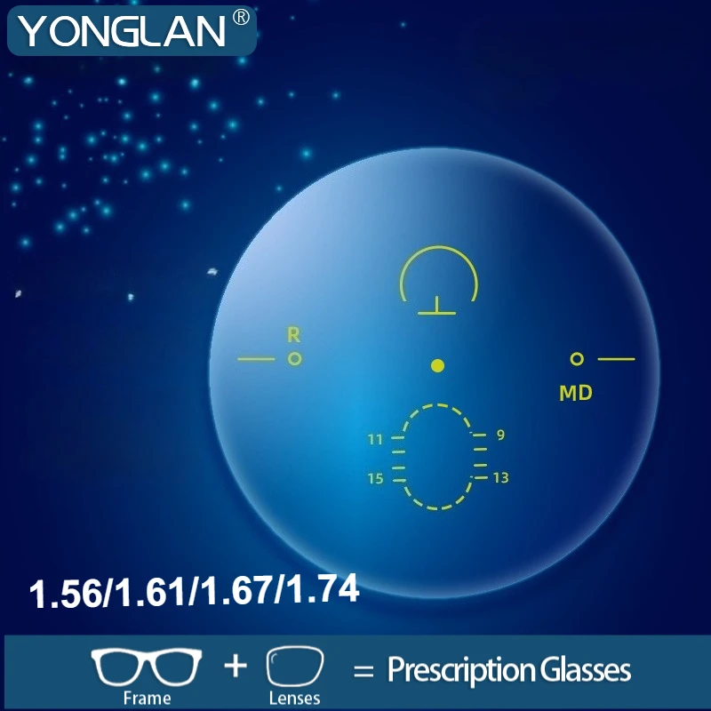 YONGLAN CR39 Optical Lenses 1.56/1.61/1.67/1.74 Professional Customised Prescription Lenses Progressive Multifocals