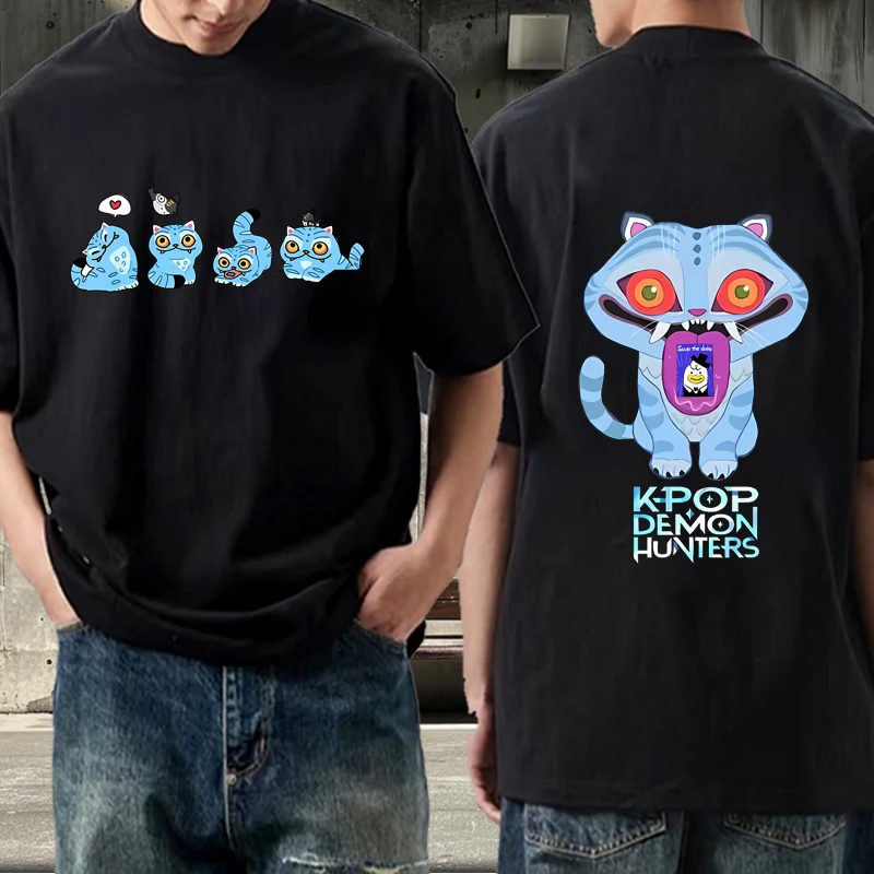 

Kpop Demon Hunter vintage Anime graphic T Shirts men women Oversized 100% Cotton funny y2k short sleeve Summer print Unisex tee