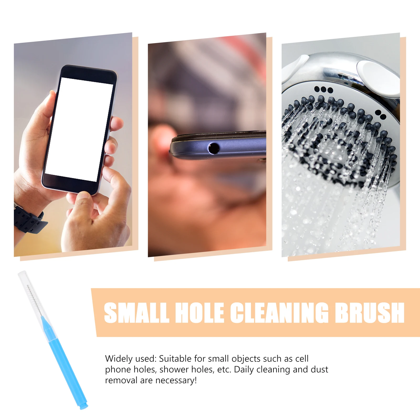 

Crevice Cleaning Brush for Household Multifunction Small Hole Nozzle Shower Cleaner Stainless Steel High Durability