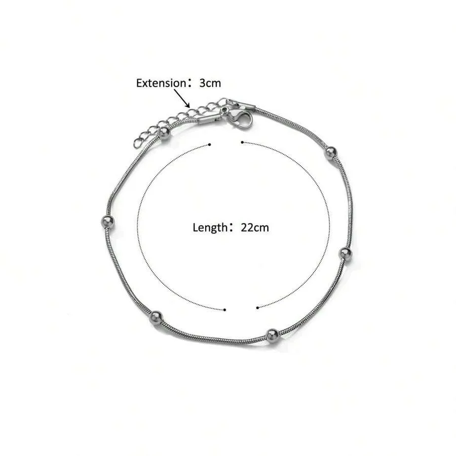 أنيقة بسيطة الذهبي الأفعى حبة سلسلة الخلخال للنساء الفولاذ المقاوم للصدأ خلخال ارتداء اليومي مجوهرات هدية لأفضل صديق