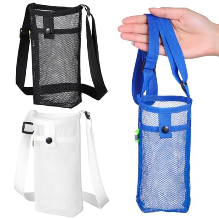 Mipcase 3-delige waterfleshouder met riem Verstelbare waterflesdrager Nettas met riem voor buitenreizen Wandelen