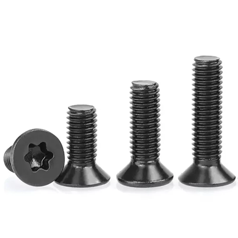 Weiyi 10 Stück Schwarze SUS304 Edelstahlschrauben Sechsrund-Torx Senkkopfschrauben Maschinenschrauben M2 M2.5 M3 M4 M5 M6 M8 M10 – Detail 2