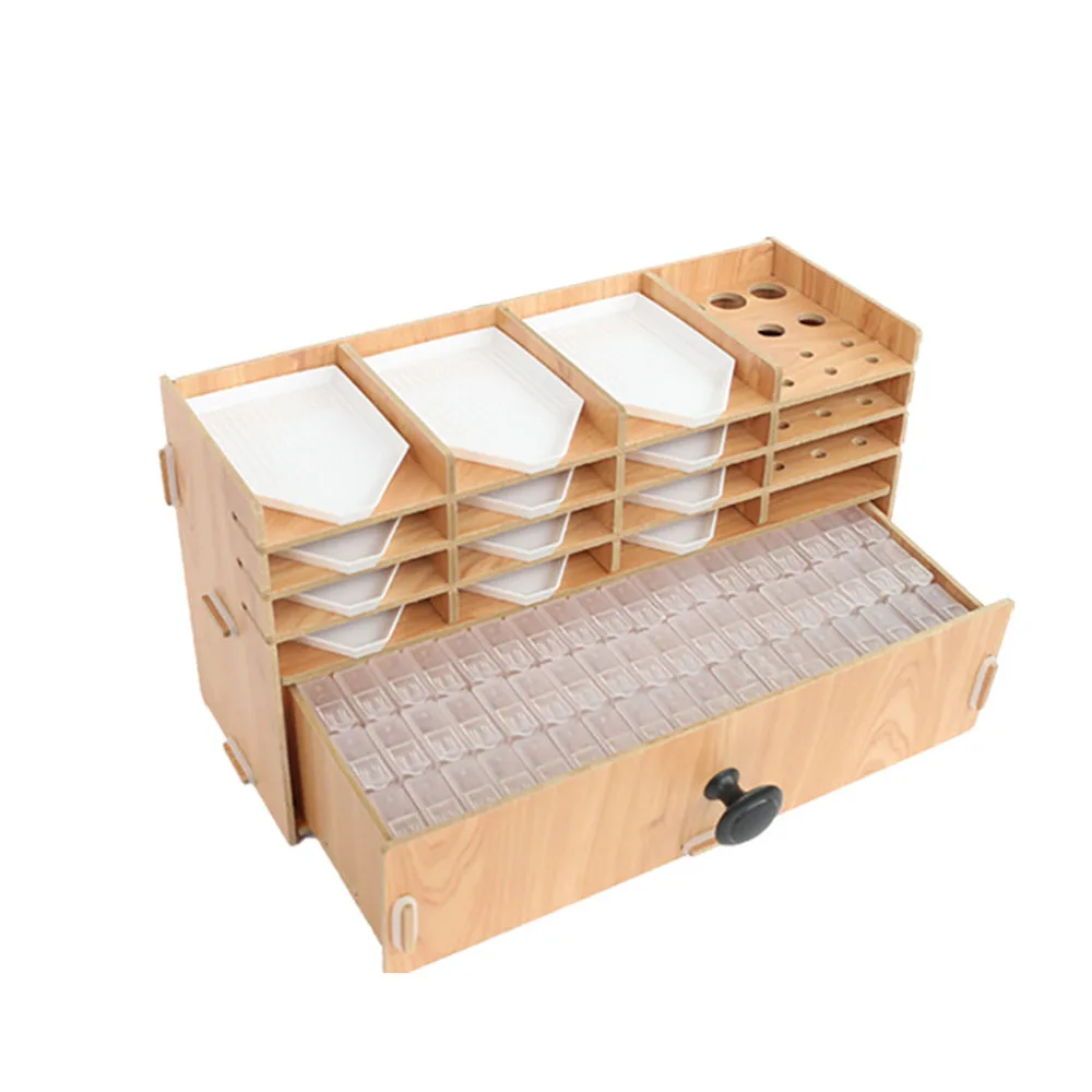 Multi-layer Diamond Painting Drawer Organizer Box Tool Wood Storage Rack DIY Bead Trays Container Organizer Racks