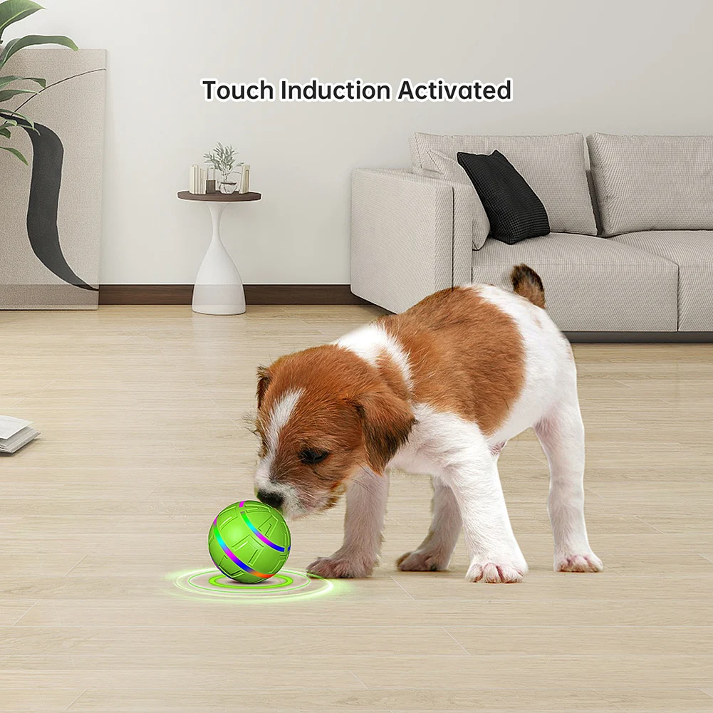 Jouet Électrique pour Chien et Chat, Balle avec LED Clignotante, Rechargeable par USB, TJavier, Interactif, Rebondissant, Entraînement Mobile, Produit pour Animaux de Compagnie
