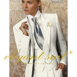 Women's Ivory White Suit, 3-Piece Suit, Wedding, Bridesmaid, Elegant Fashion, Casual, Business, Office, Party, Custom