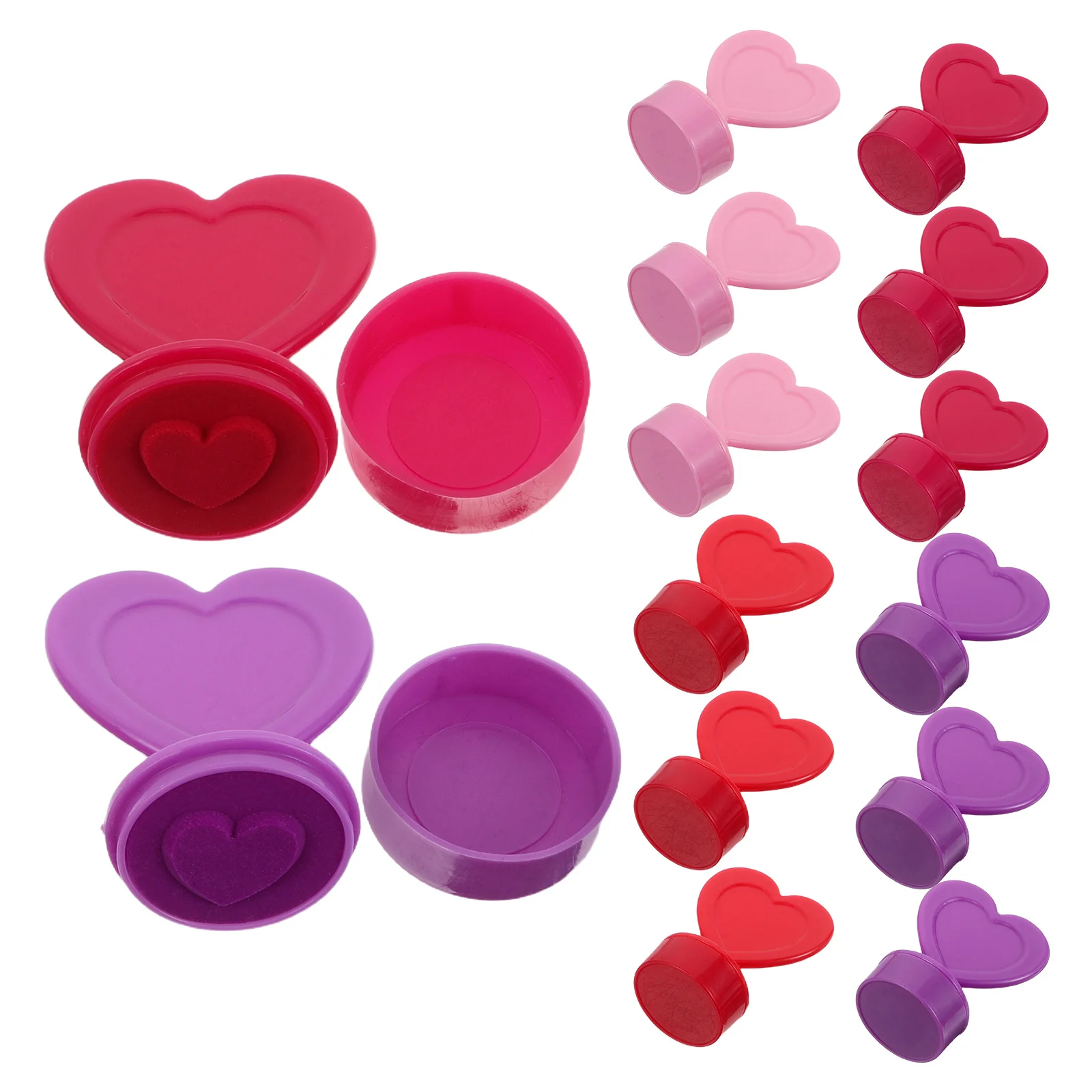 20 Stück bunte Herz-Stempel für Kinder, kreatives Spielen, Klassenzimmer, Belohnungen, Sammelalben, Tagebücher, Weihnachts-Bastelbedarf