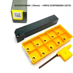 SCLCR Turning Tool Holder SCLCR1010H06 SCLCR1212H06 SCLCR1616H06 External CNC Turning Tool Holder For CCMT060204 Carbide Inserts