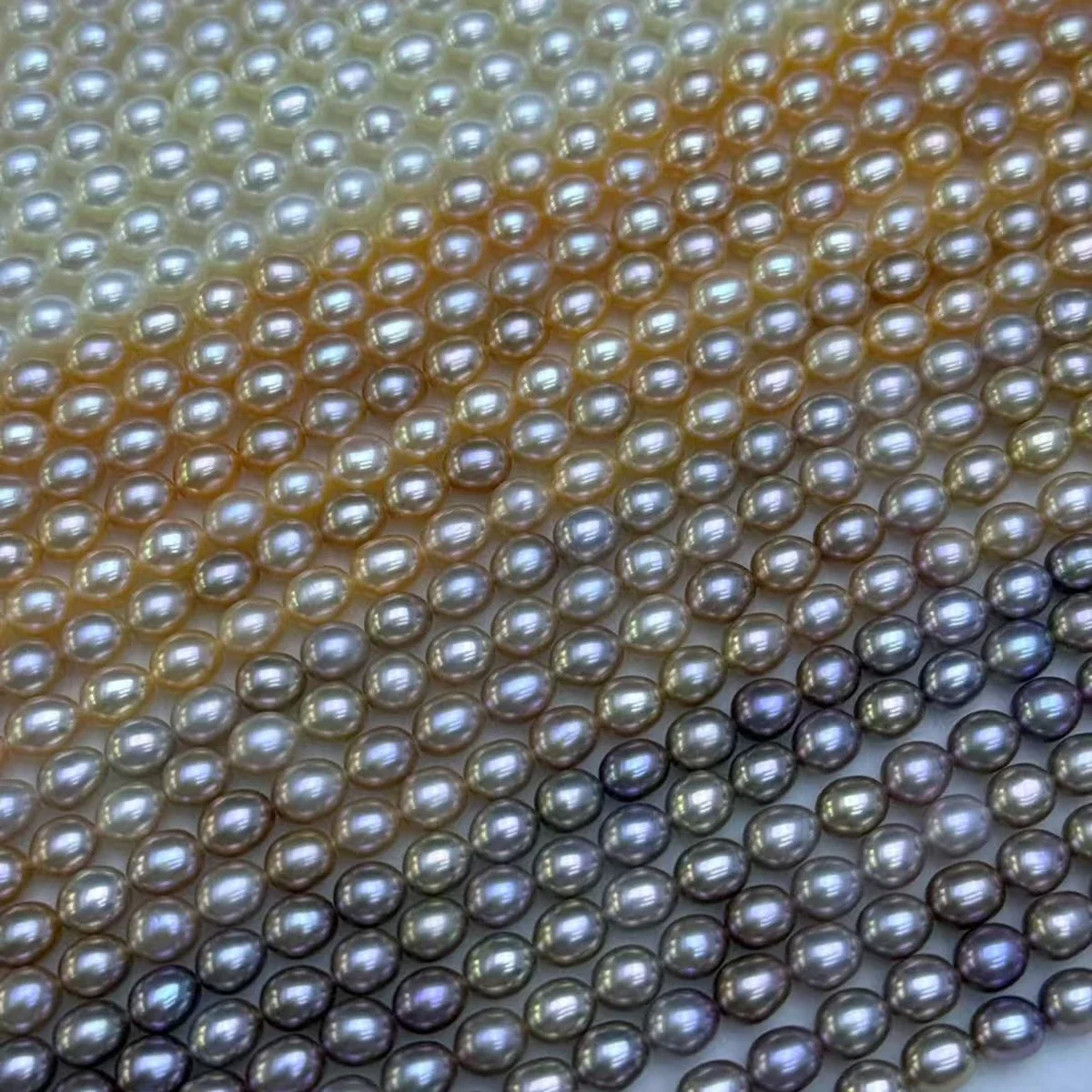 5-5.5mm AAAA perla Natural de agua dulce exquisito blanco naranja púrpura cuentas de arroz joyería hacer DIY collar pulsera mujer boda