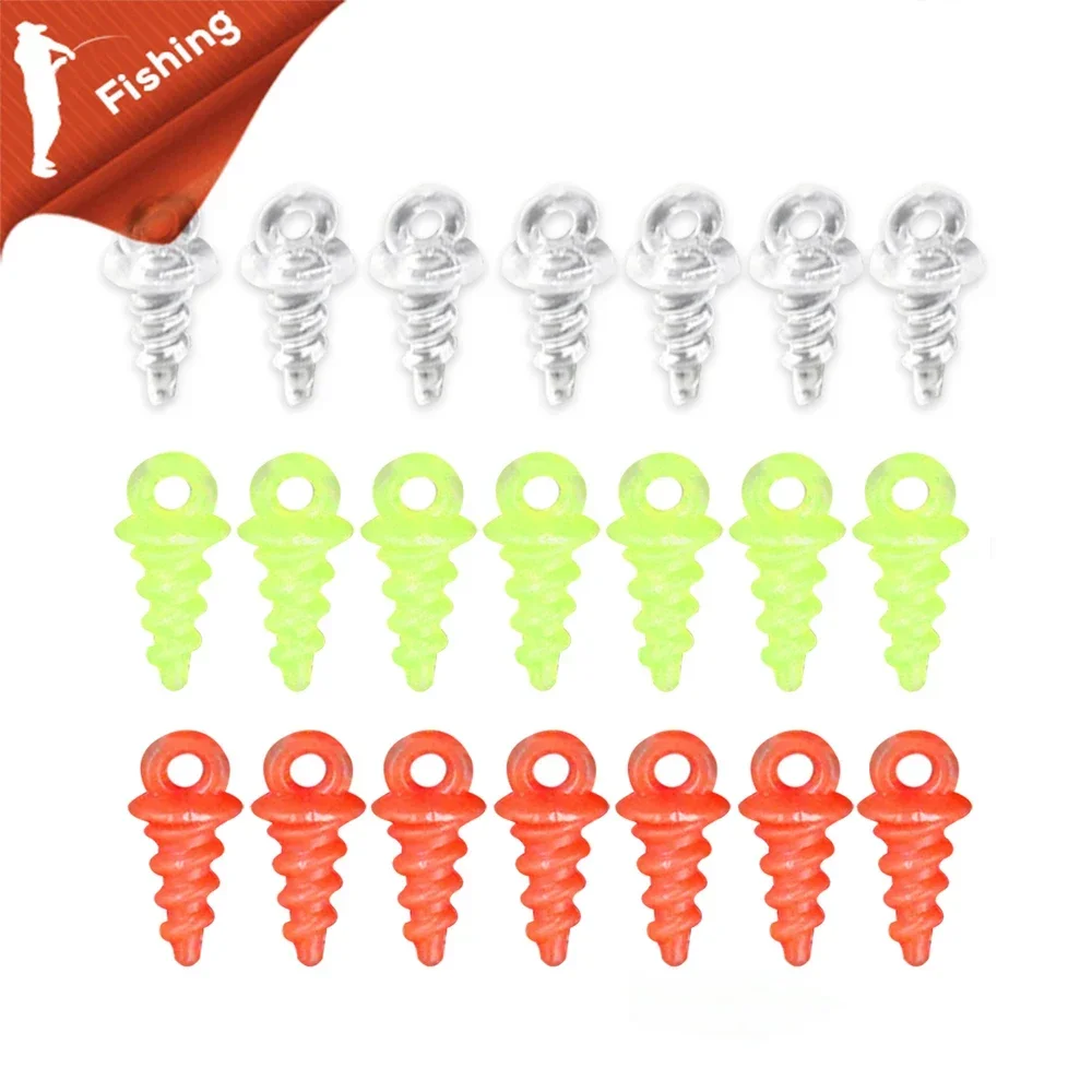 20Pcs Carp Fishing Accessories Carp Bait Screw Boilies Holder Screw Baits Stoppers Plastic Bait Stops Screw for Fishing Terminal