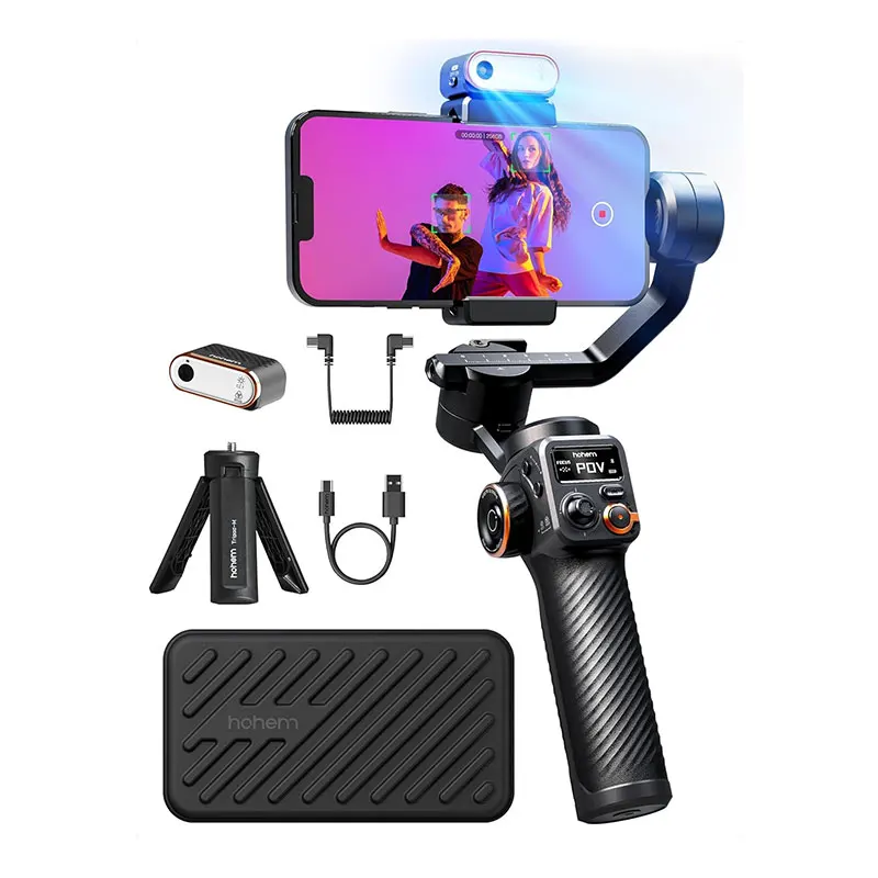 

Hohem iSteady M6 Kit Gimbal Stabilizer 3-Axis Phone Gimbal Stabilizer with AI Tracking and Magnetic Fill Light