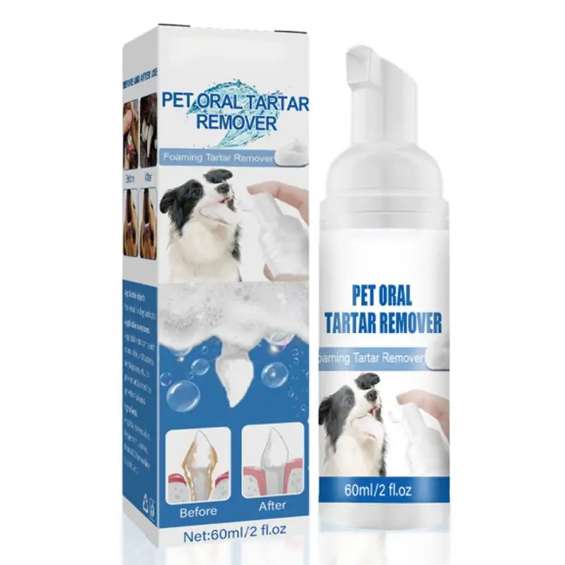 Pet Tartar Removal Foam Dog Tartar Plaques Cleaning Breath Freshener Deodorant Prevent Dental Calculus Cat Teeth Oral Cleaner