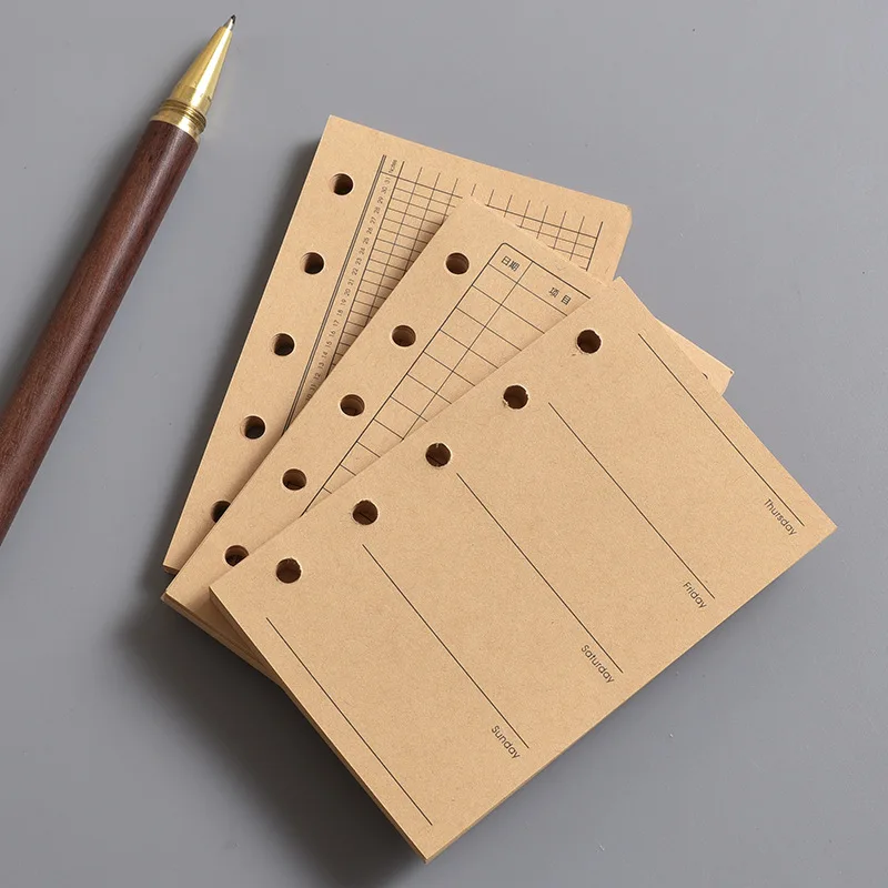 M5 Loose‑Leaf Planner Refills, Grid Blank Vertical Line Pages, Habit Tracker Inserts for Mini Hand Account Journal Notebook