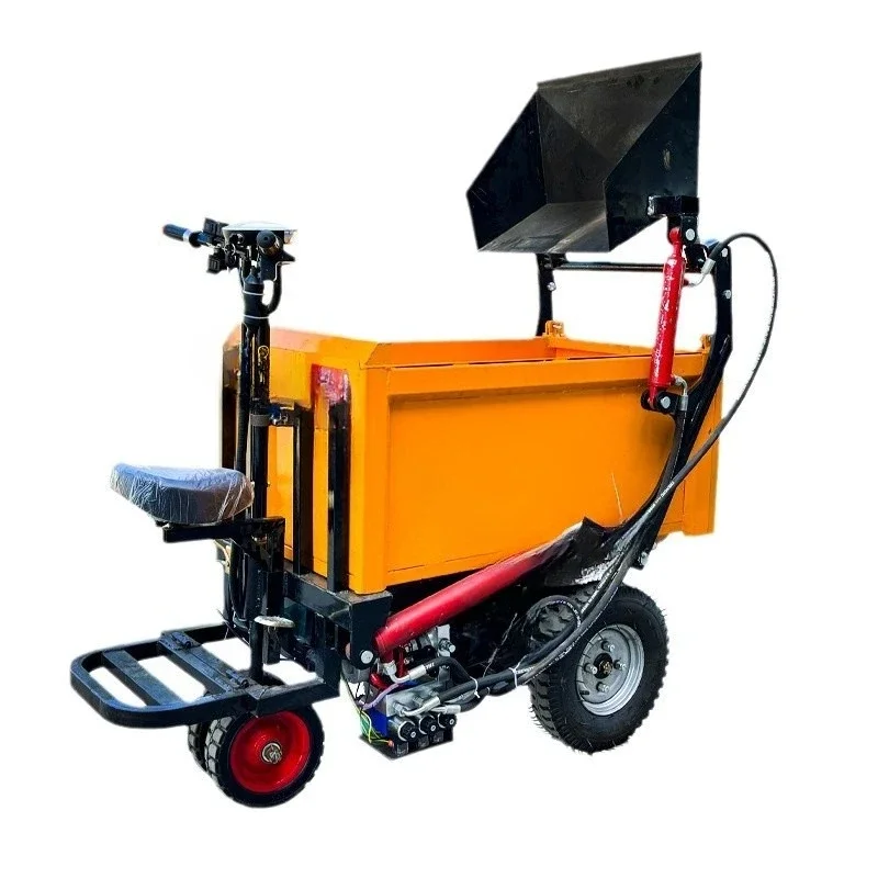 

Multifunctional electric cargo pulling load site farm breeding construction handling, self-unloading small forklift