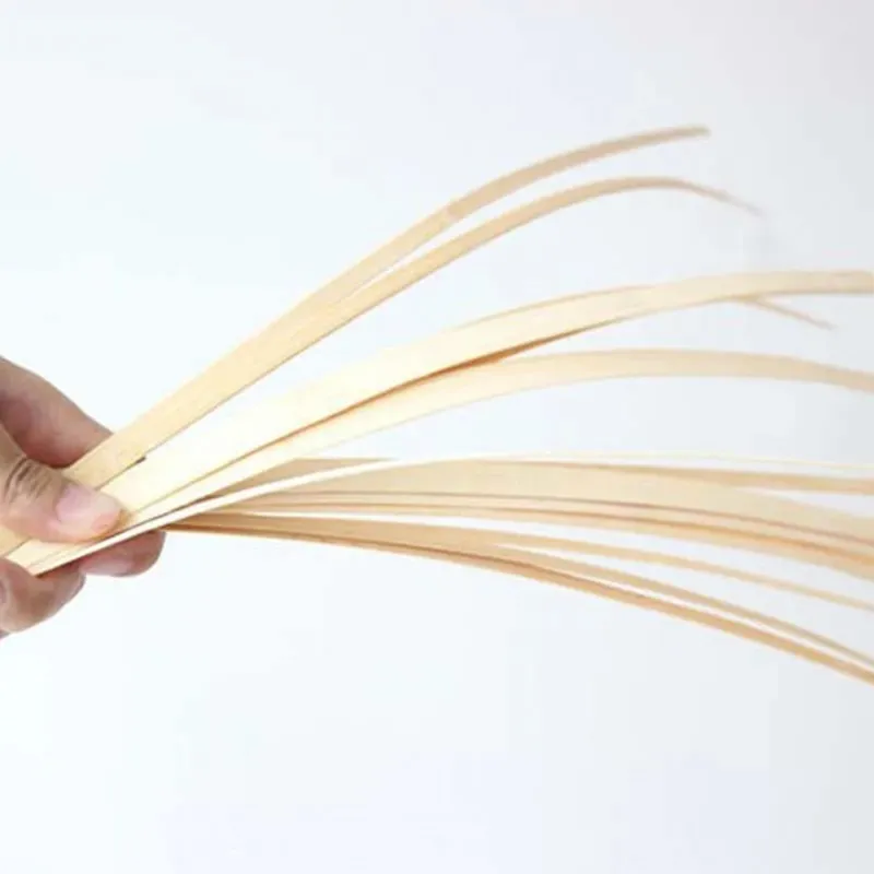 Natural Flat Bamboo Strips 15m 0.5mm Thick for Handmade Weaving Basket Chair DIY Craft Materials