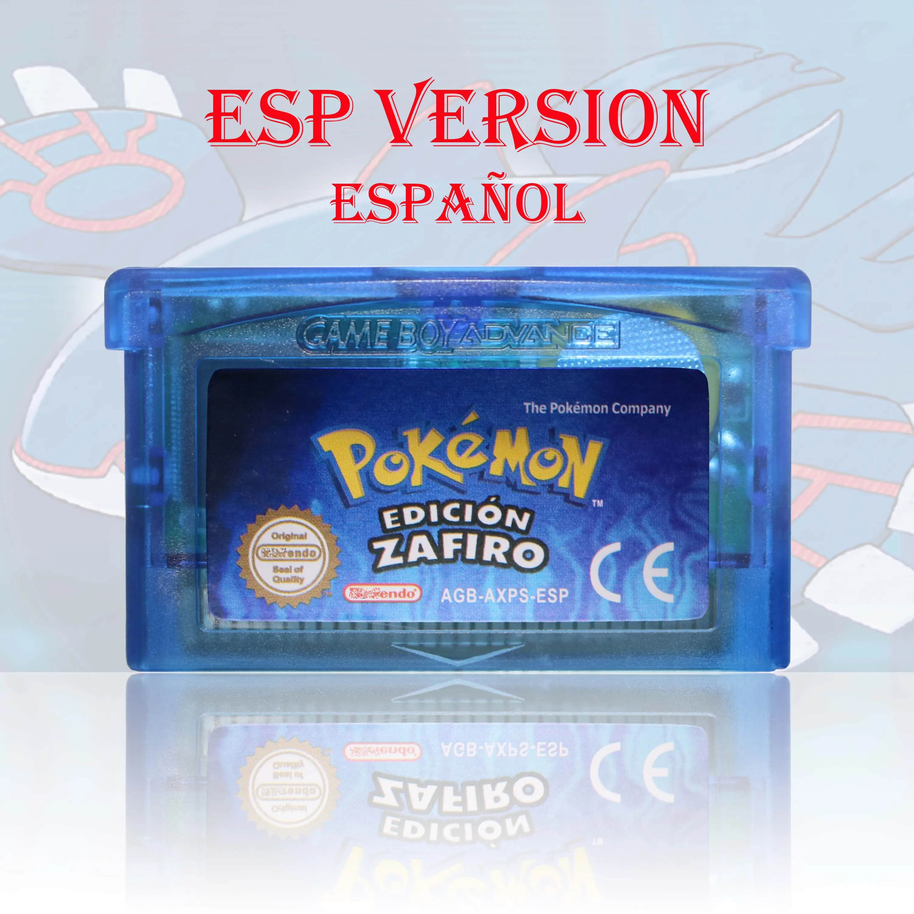 ESP Version Pokemon Rubí/Zafiro/Esmeralda/Rojo Fuego/Verde Hoja Game Cartridge GBA Video Game Card High Quality with Battery