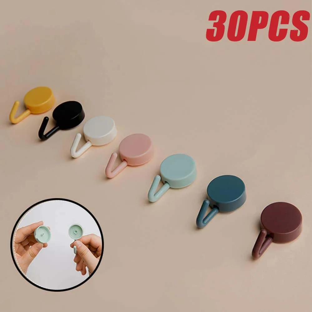 10/20/30PCS Adhesive Hooks Wall Key Hooks Holder Suitable for Kitchen Bathroom Bedroom Self Adhesive Hooks Kitchen Accessories