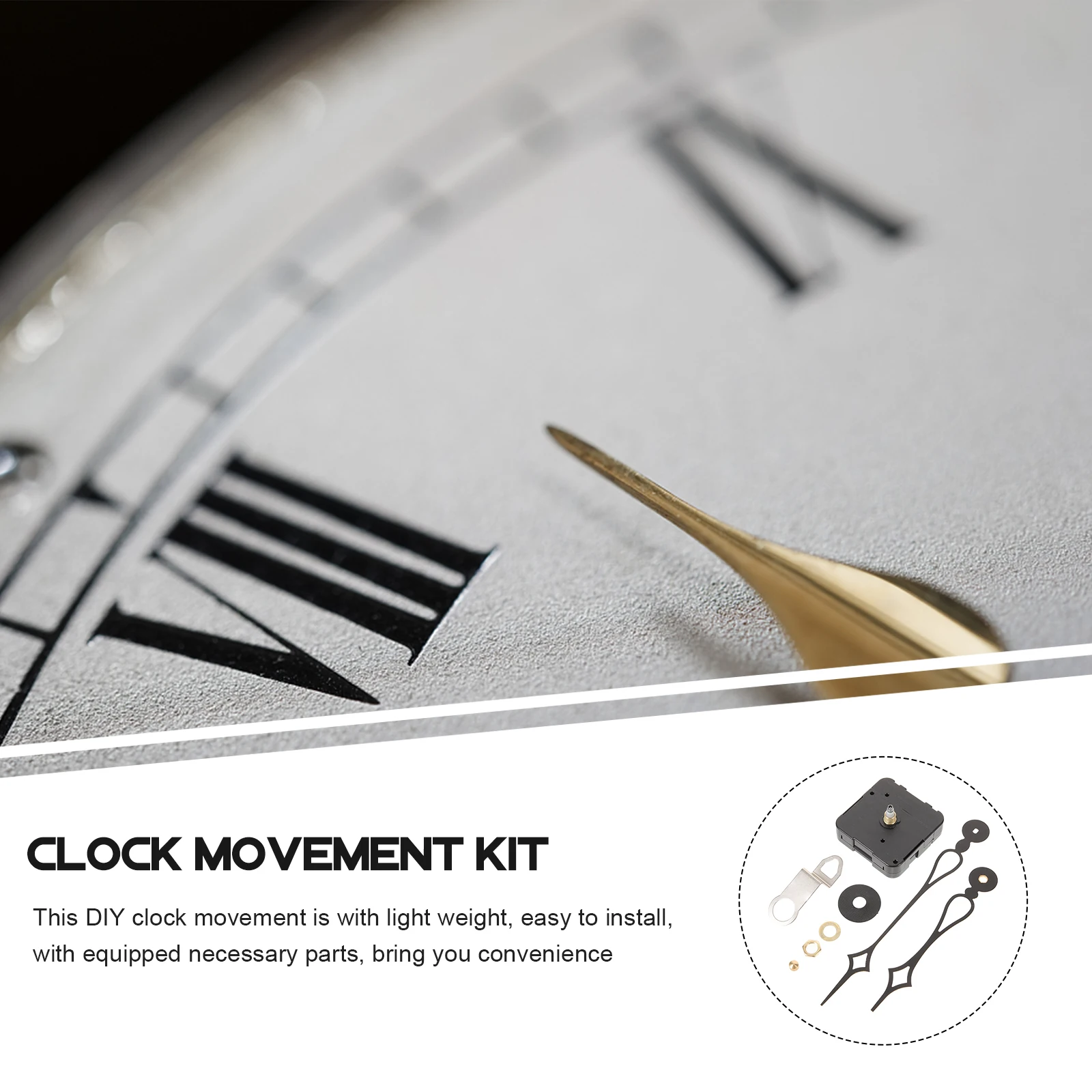 

1 set 1 Set Movement Kit Diy Wall Mechanism Replacement Parts Mute Clock Motor With Hands Lightweight Durable Clock Accessories