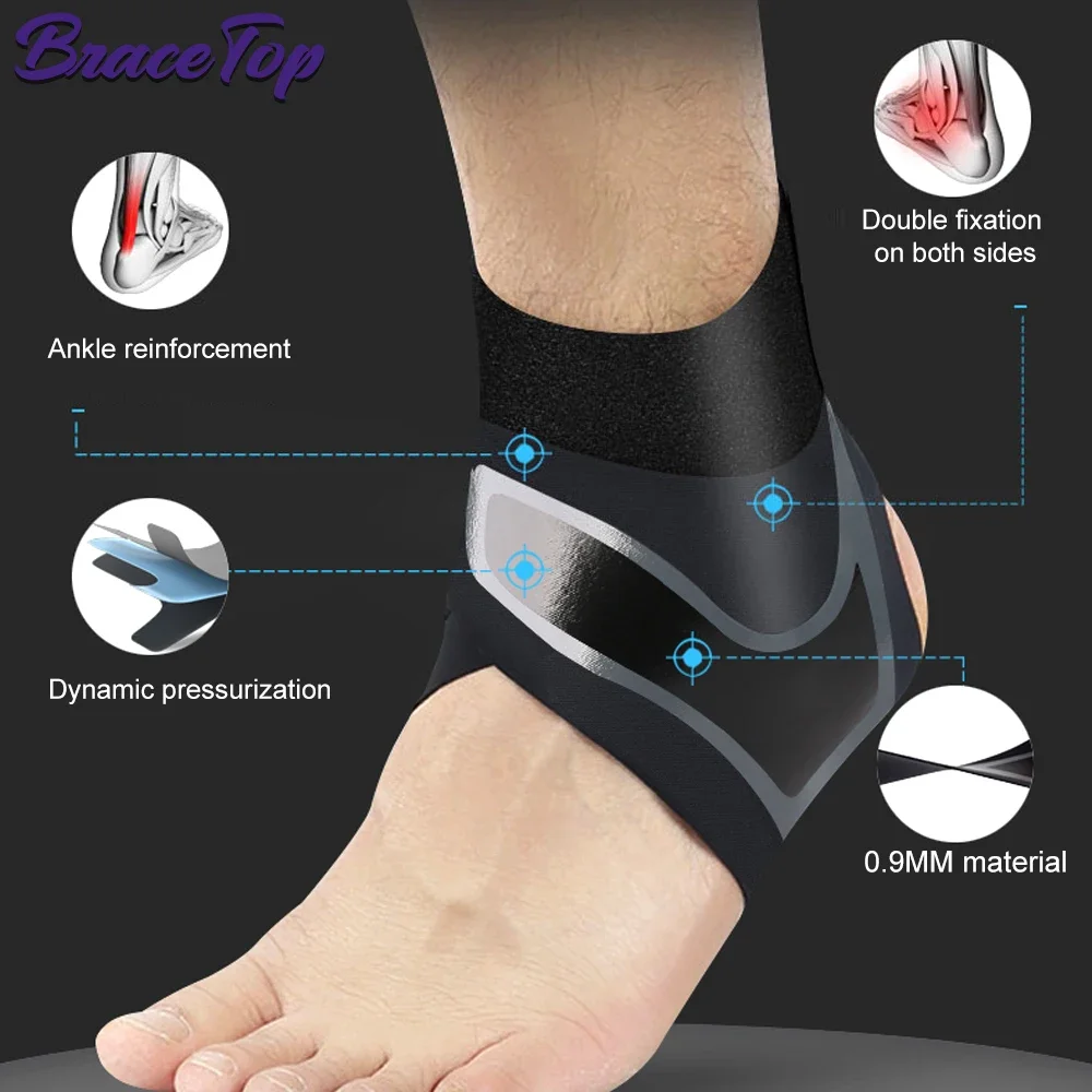 Ankle Brace Breathable Polyester Fiber for Sprains Sports Injuries Adjustable Compression Ankle Wrap Support For Fitness Running