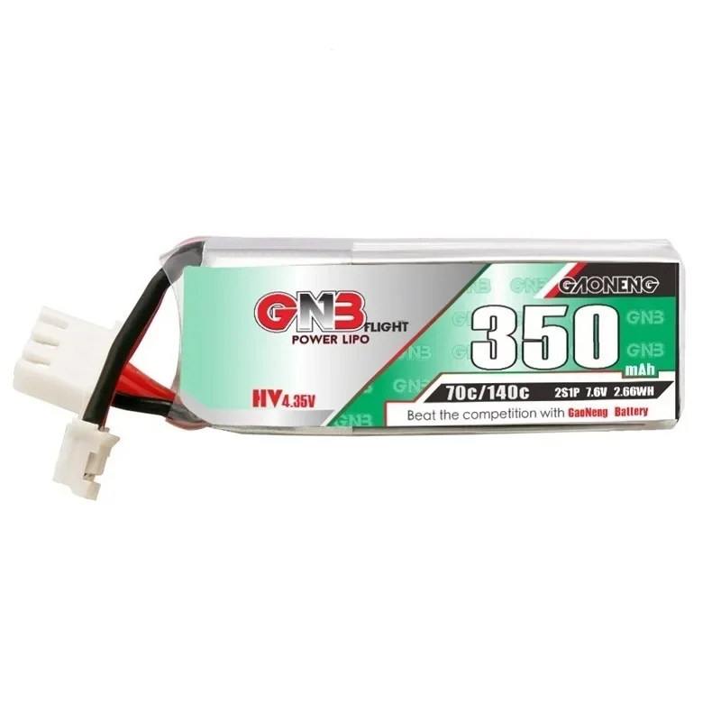 1-10 pz Gaoneng GNB 350mah 2S 7.6V 70C/140C HV Lipo batteria PH2.0/3PIN spina per Emax Tinyhawk S quattro assi Indoor FPV droni