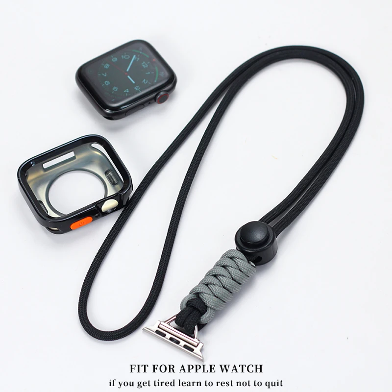 Voor Apple Horloge 41mm 42mm 45mm 46mm 49mm lanyard S10 S9 S8 Ketting koord S7 S6 S5 SE ultra Cover Zakhorloge gevlochten lanyard
