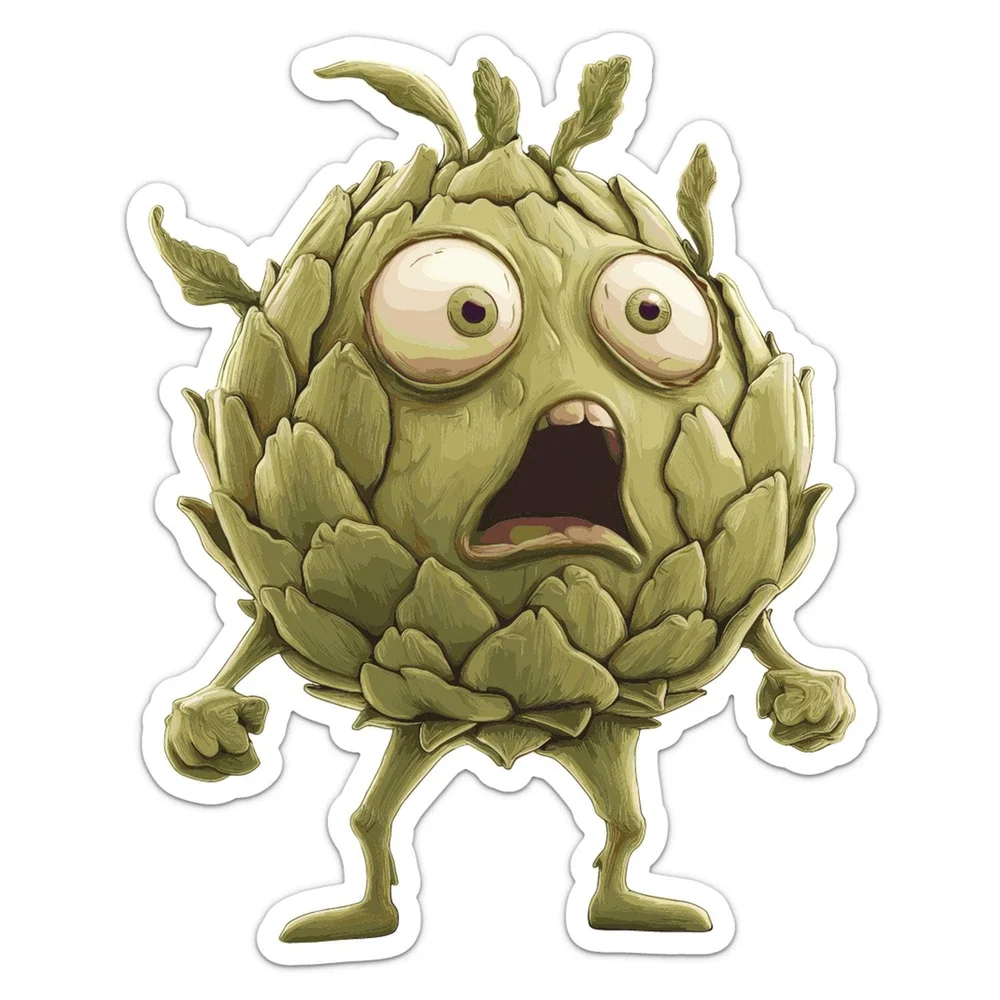 Artichoke Funny Shocked Vegetable Cute and Strange Eyes Kitchen Vinyl Car Decal for Truck Window and Laptop Creative Sticker