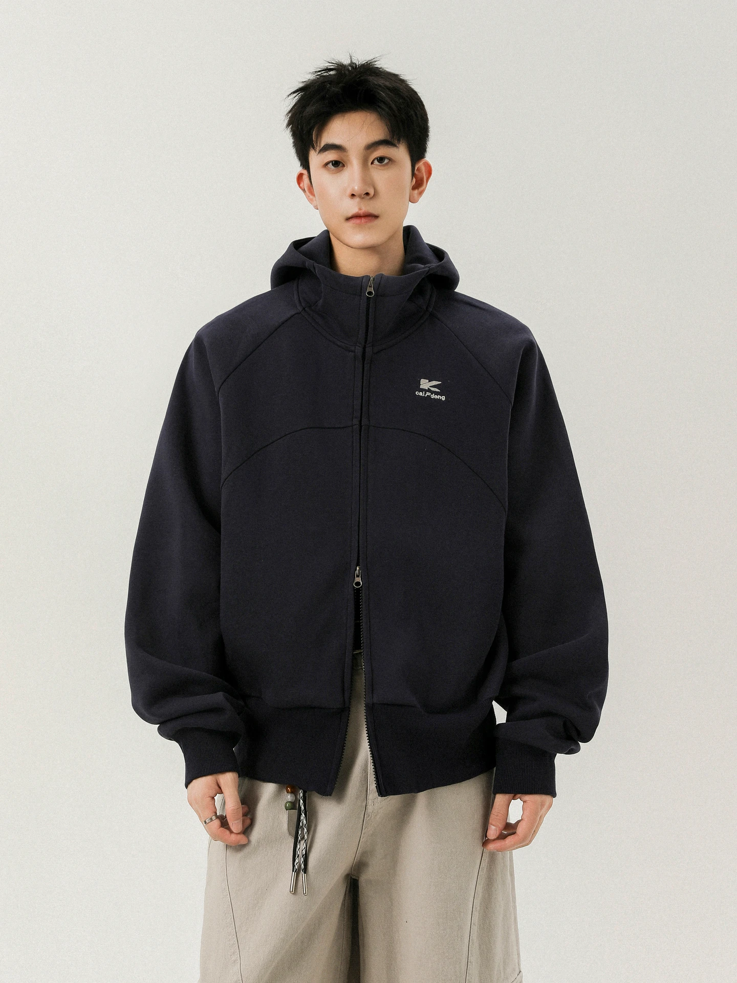 

Американский ретро-кардиган на молнии с капюшоном, утепленный, свободного кроя, для мужчин и женщин, для осени, для пар