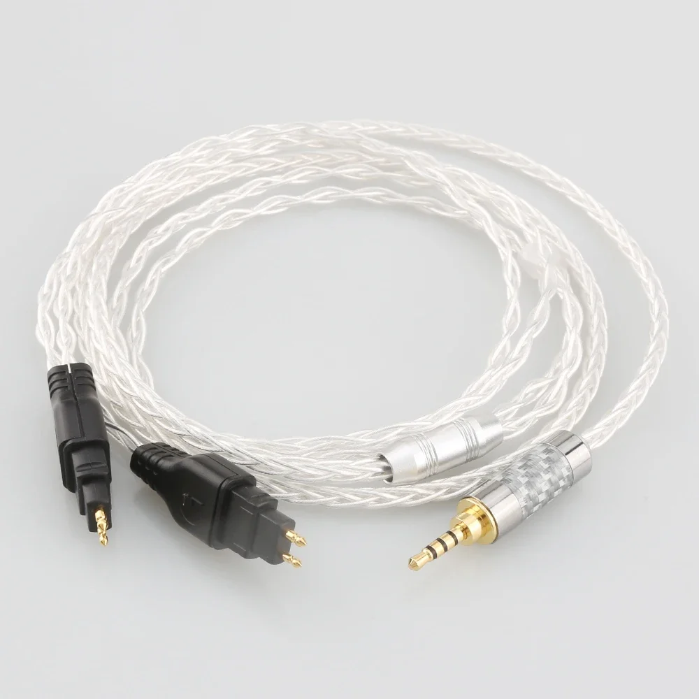 3.5mm 2.5mm XLR 4.4mm 8 Core Silver Plated OCC Earphone Cable For Sennheiser HD580 HD600 HD650 HDxxx HD660S HD58x HD6xx