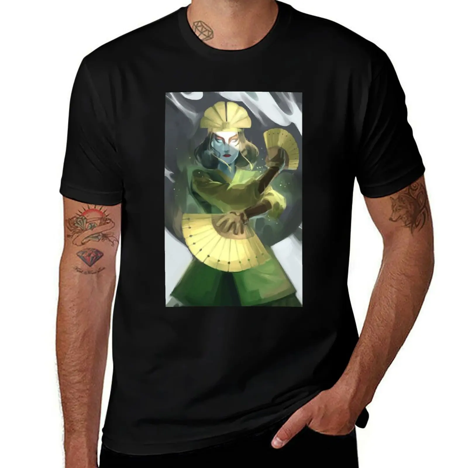 

avatar kyoshi T-Shirt black cotton t-shirt plain for man package mens graphic t shirts