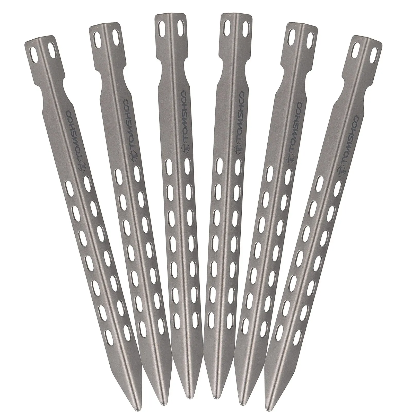 TOMSHOO 4/6 Pack 6.3 Inch Camping Tent Pegs Ultralekkie wiatroodporne tytanowe paliki do namiotów Outdoor Camping Hiking Tent Pegs Nails
